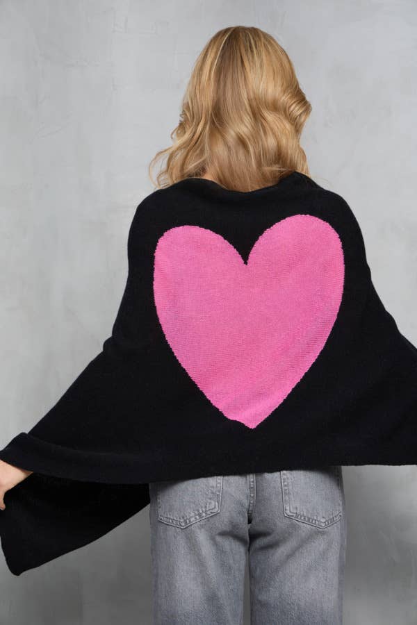 SAACHI - Wholesale Poncho - Women's - Heart Cashmere And Silk Poncho2