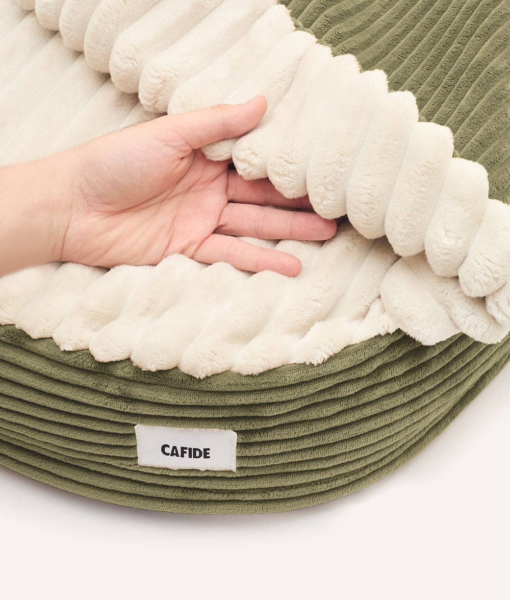 CAFIDE - Vendita all'ingrosso Letto - Cani - Letto per Cani con Cappuccio Verde Velluto, Maso4