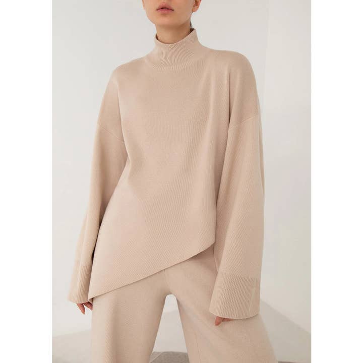 Long sleeve top and long pants sweater set for wholesale by Mapcie