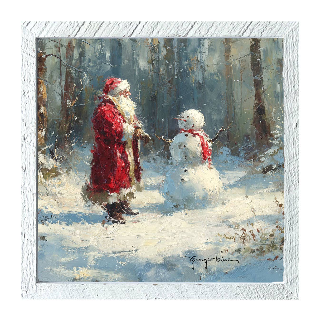 ginger blue - Wholesale Christmas Wall Art - Santa and the Snowman10