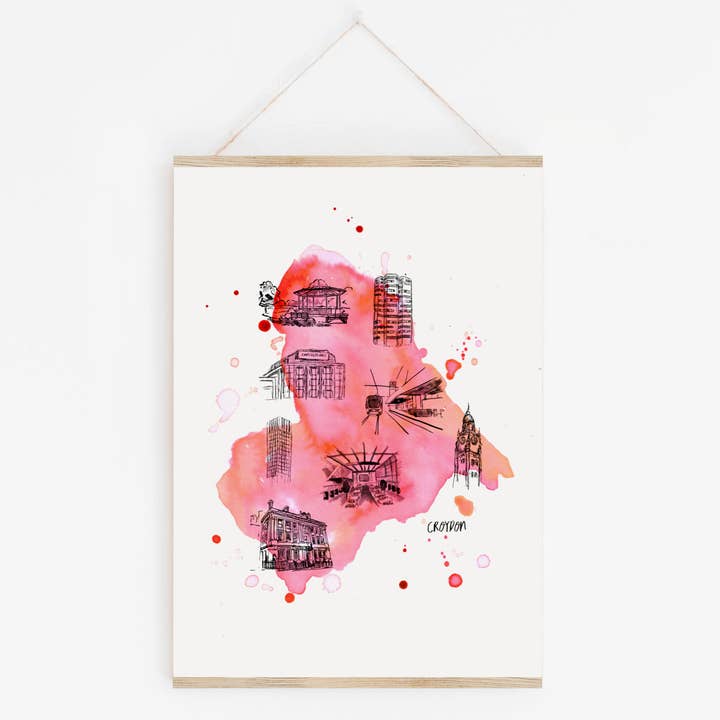 Croydon Art Print - South London Print for wholesale by Drawn Together Art Collective