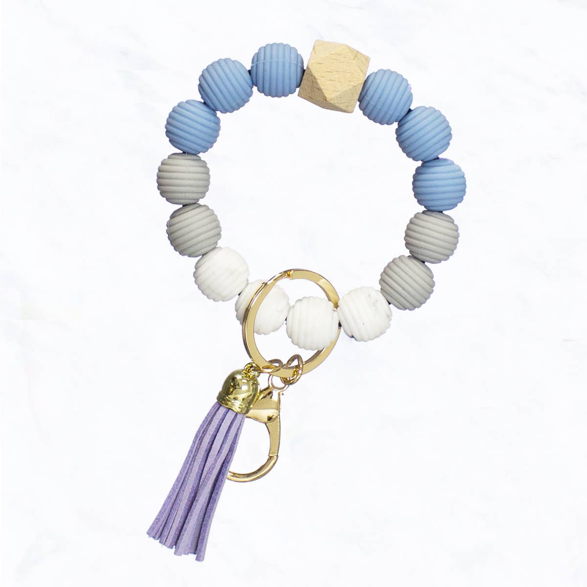 Suzie Q USA – wholesale Nyckelringar - Dam – Färgglada rep mönster rund silikon nyckelring & nyckelring11