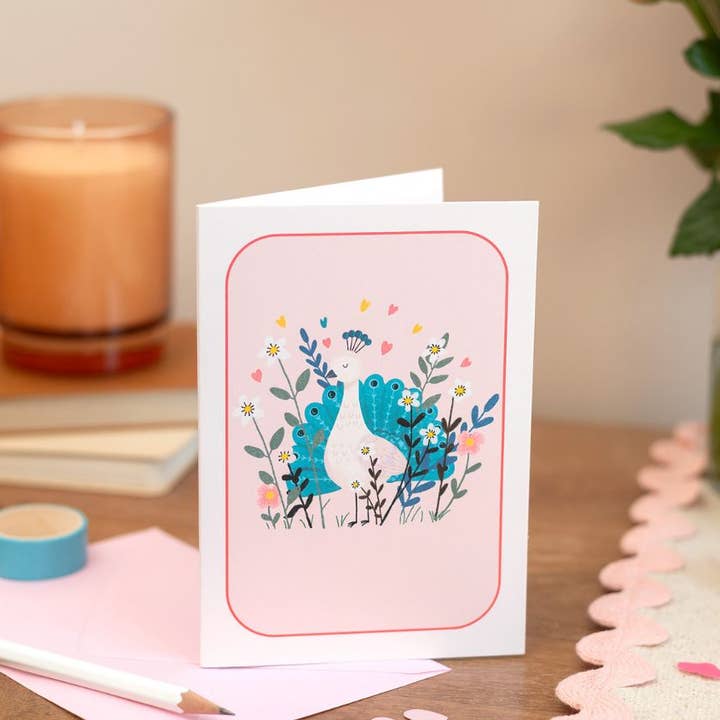 8 Peacock Greeting Cards Pack for wholesale by Sjstationery