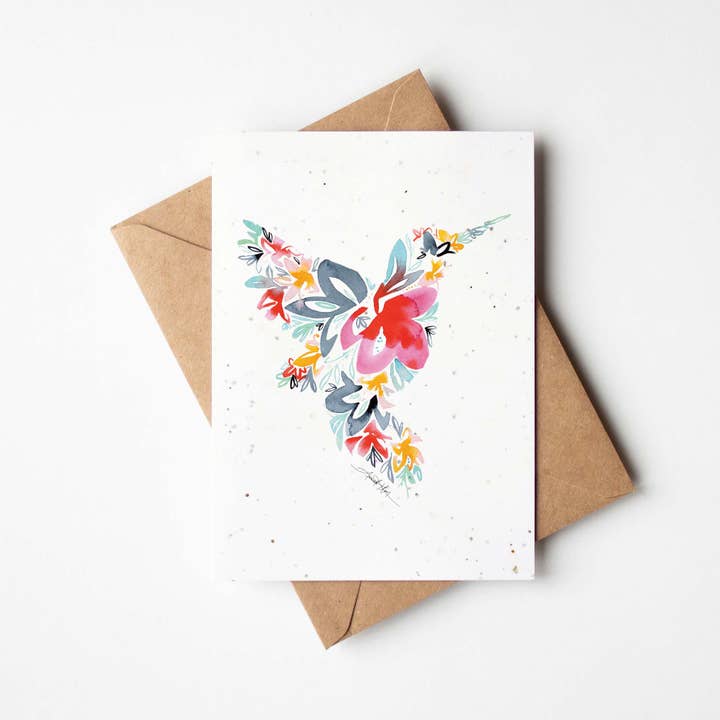 Hummingbird Plantable Greeting Card for wholesale by Amanda Klein Co.