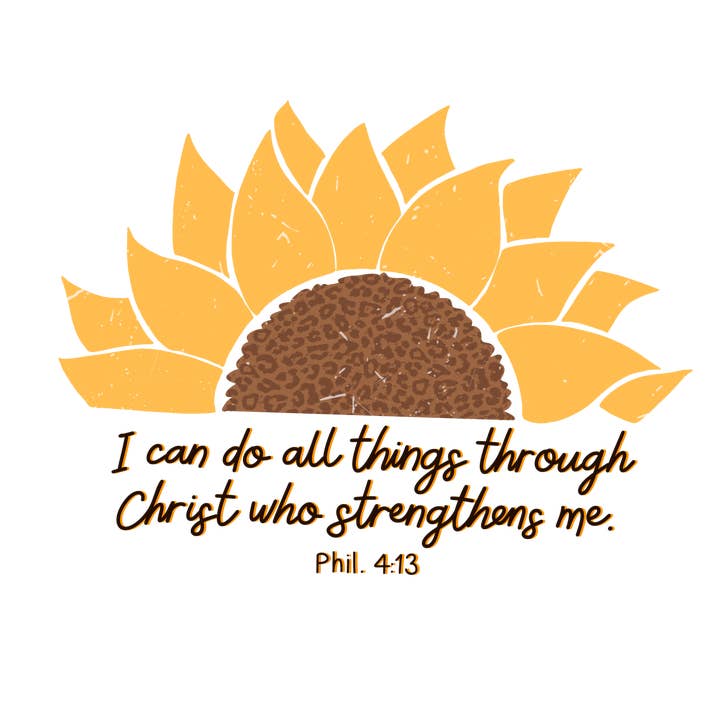 Retro Sunflower Do All Things Vinyl, Sticker, 3x3 in for wholesale by Savannah and James Co