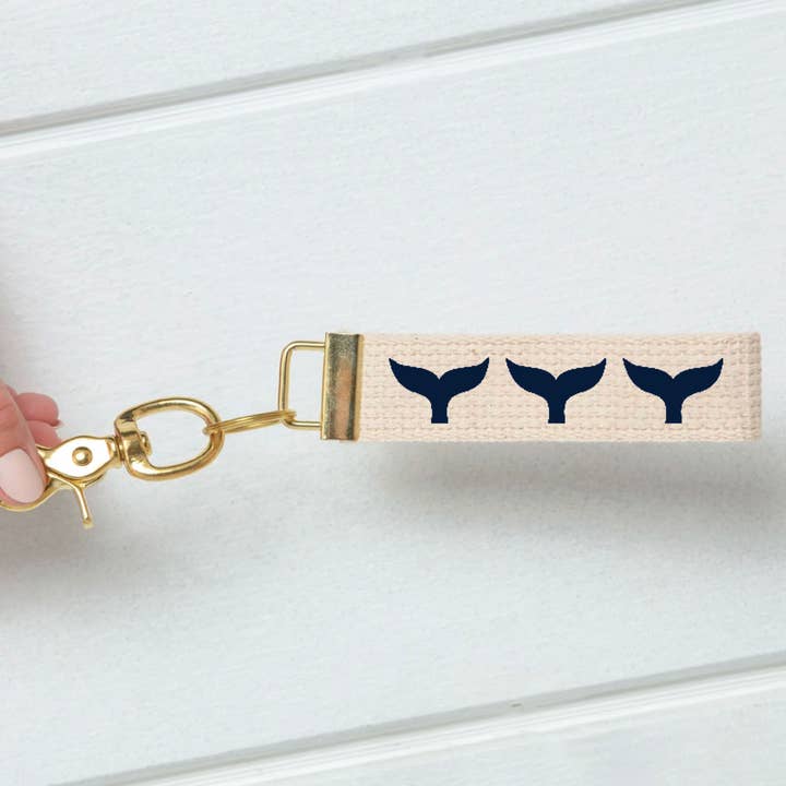 Personalized Repeating Whale Tail Keychain for wholesale by Rustic Marlin
