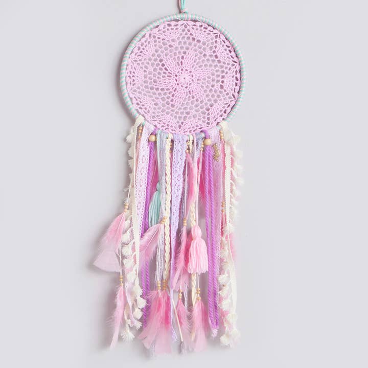 MANIK - Wholesale Dream Catcher - DREAM CATCHER MEDIUM UNICORN PINK BOHO DÉCOR, WALL HANGING