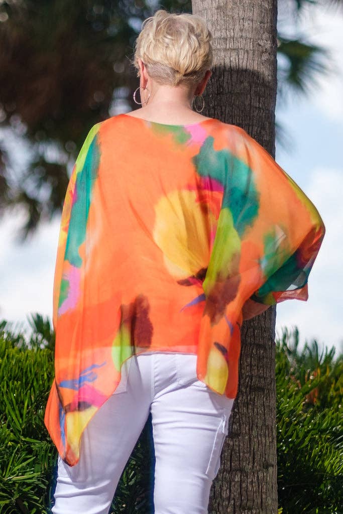 TINA Stephens Italy/Tees By Tina - Wholesale Kaftan - Women's - Sofia Sunrise Silk Kaftan (BQ201U)12