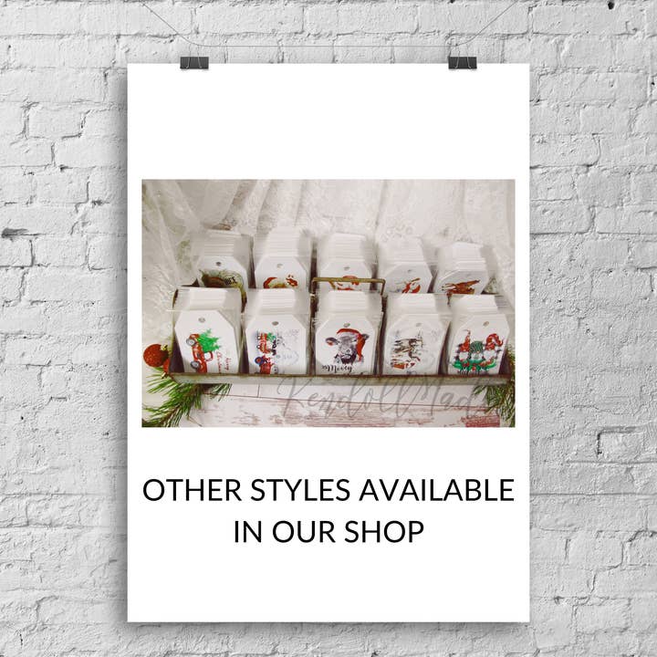 KendollMade - Wholesale Gift tag - Christmas Vintage Santa with Book Gift Tags4