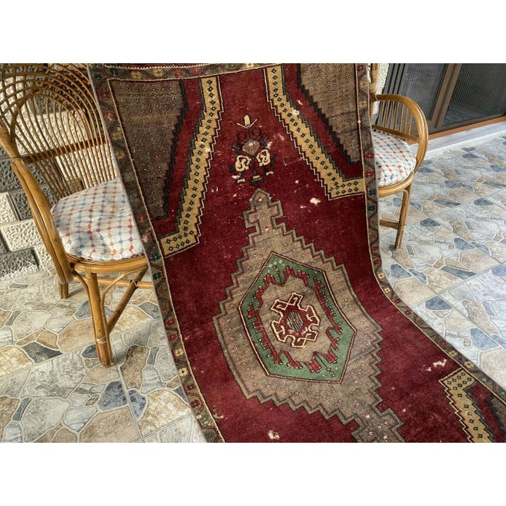 Oushak Rugs - Wholesale Area Rug - Vintage Turkish Handmade Wool Geometric Rug16