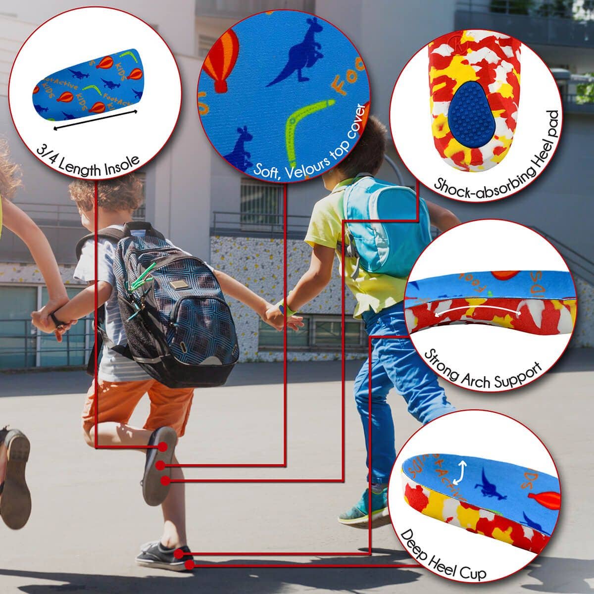 FootActive - Vente Semelles intérieures – unisexe - Semelles orthopédiques 3/4 FootActive pour enfants1