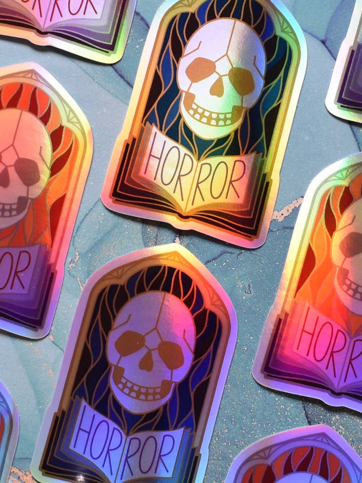 Horreur - Série Windows Of Wonder - Autocollant Holographique pour la vente par Felfira Moon Designs