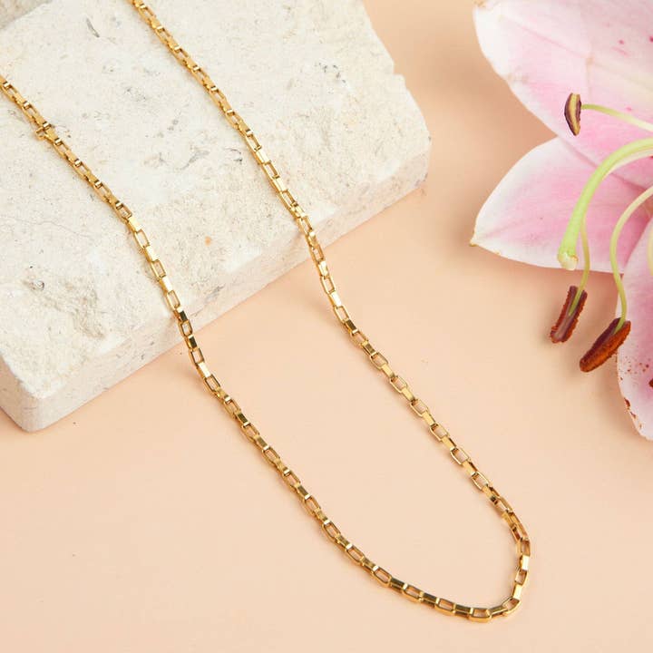 Narelle Waterproof 18" Box Chain Necklace for wholesale by Elsie & Zoey