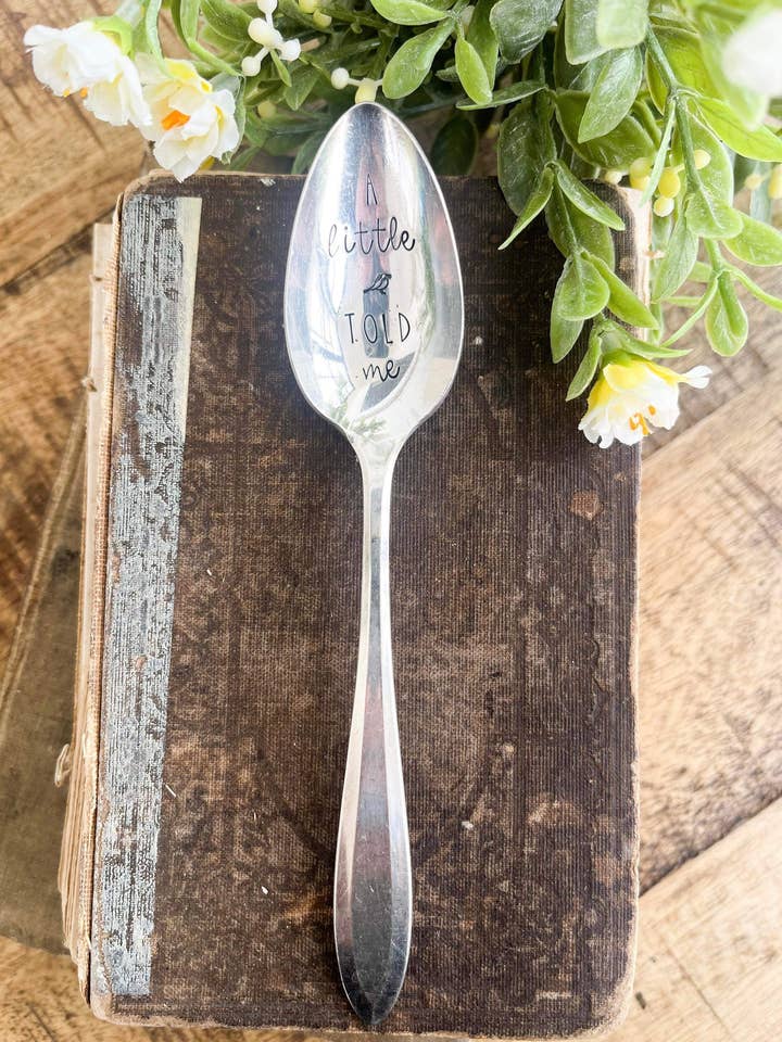 A Little Bird Told Me Vintage Stamped spoon for wholesale by The Sassy Barn