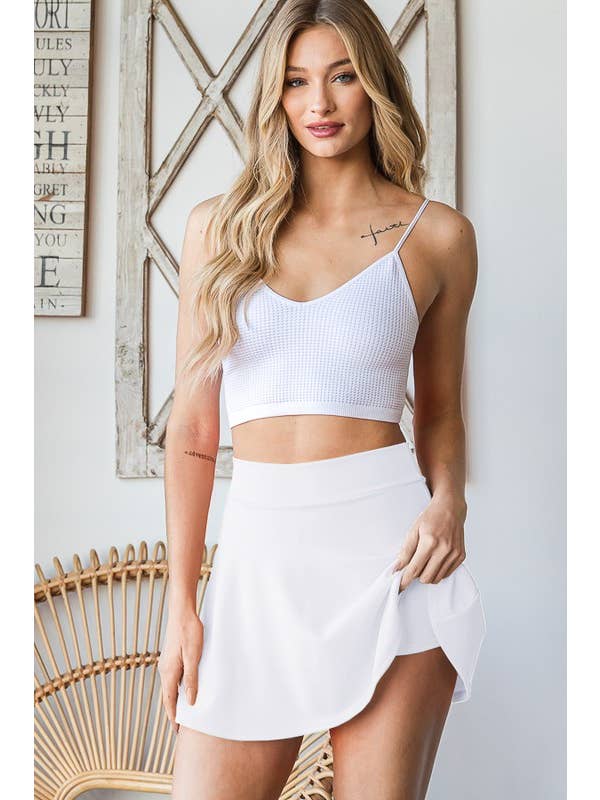 HEIMISH - Wholesale Skort - Women's - EP6727-10 SOLID SKORT WITH WAISTBAND