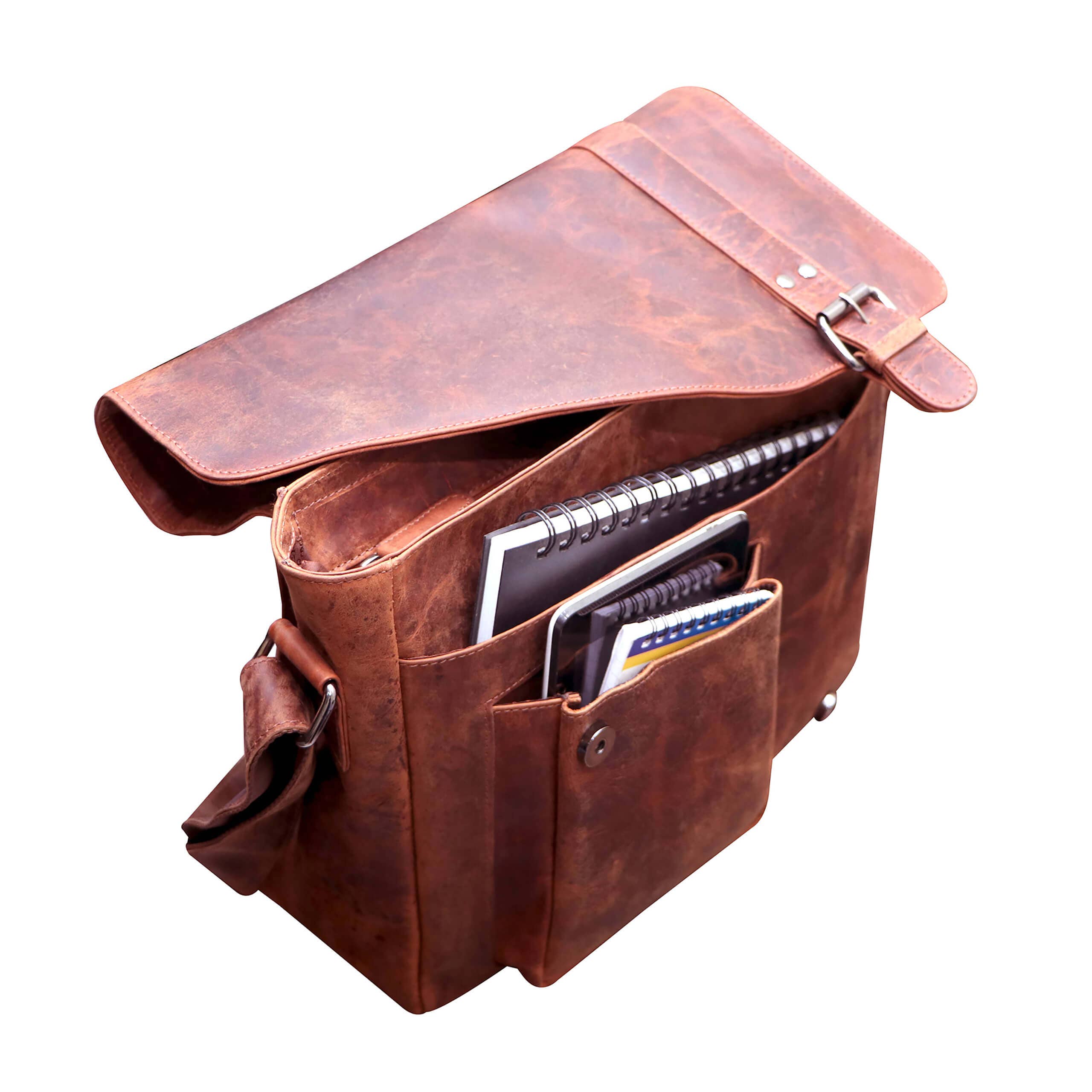 Greenwood – wholesale Kurirväska – Unisex – Greenwood Dexter läderväska för män och kvinnor, passar 14-tums laptop8