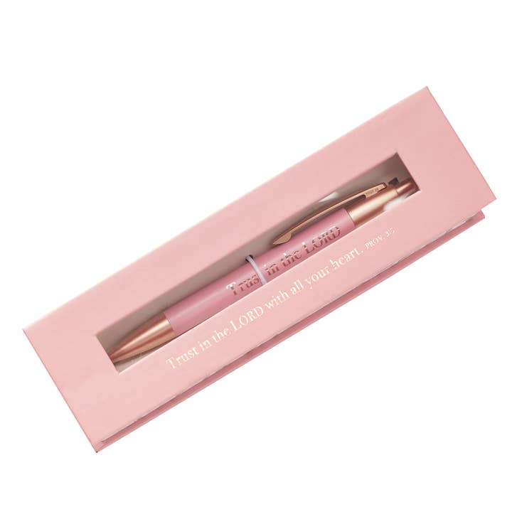 Christian Art Gifts - Wholesale Pen - Pen in Gift Box Pink Trust in the Lord Prov. 3:5