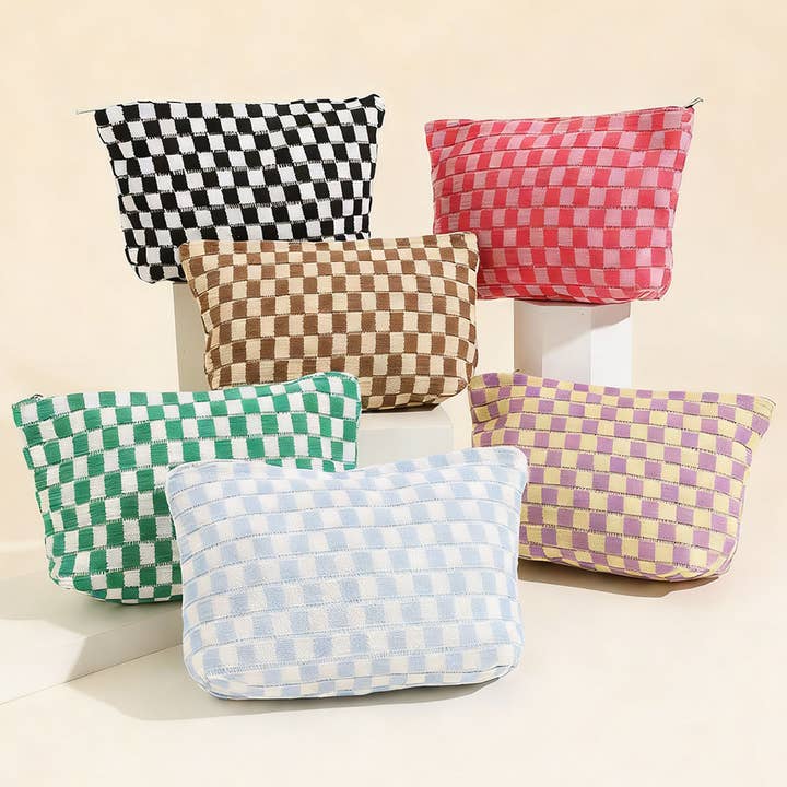 VERSATILE CHECKERBOARD WOVEN STORAGE BAG_CUAB01138 for wholesale by DOUBLJU