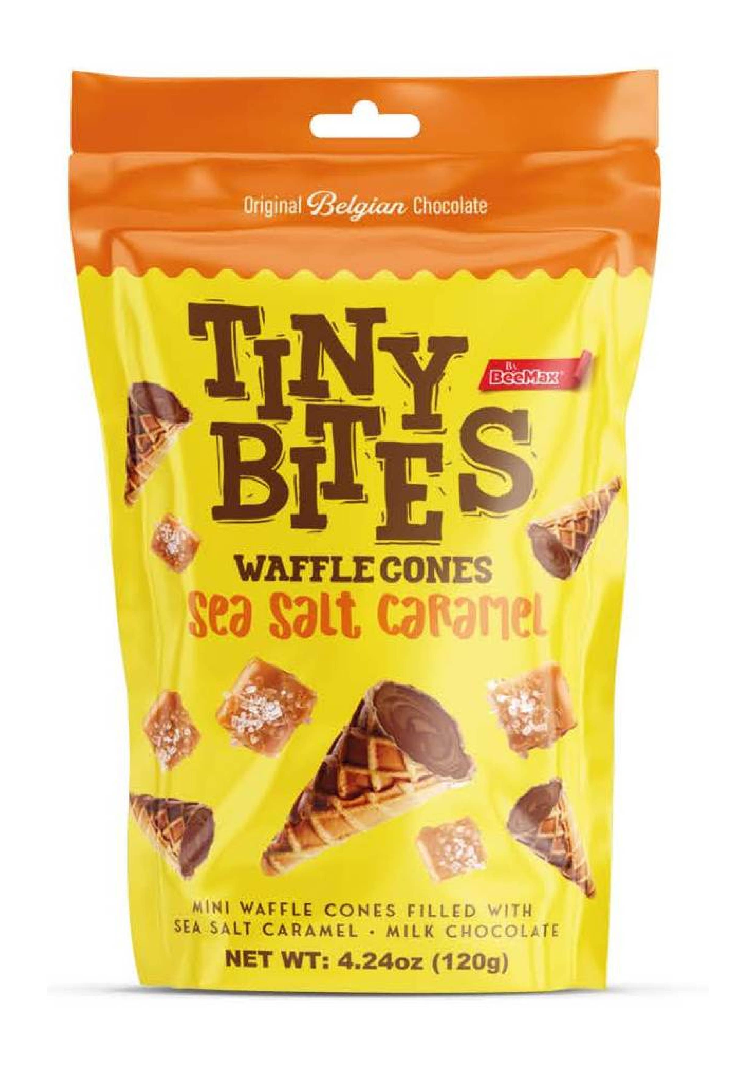 I Got Your Candy - Wholesale Chocolate Covered Sweets - Beemax Tiny Bites Sea Salt Caramel Waffle Cones 4.24oz - 12ct1