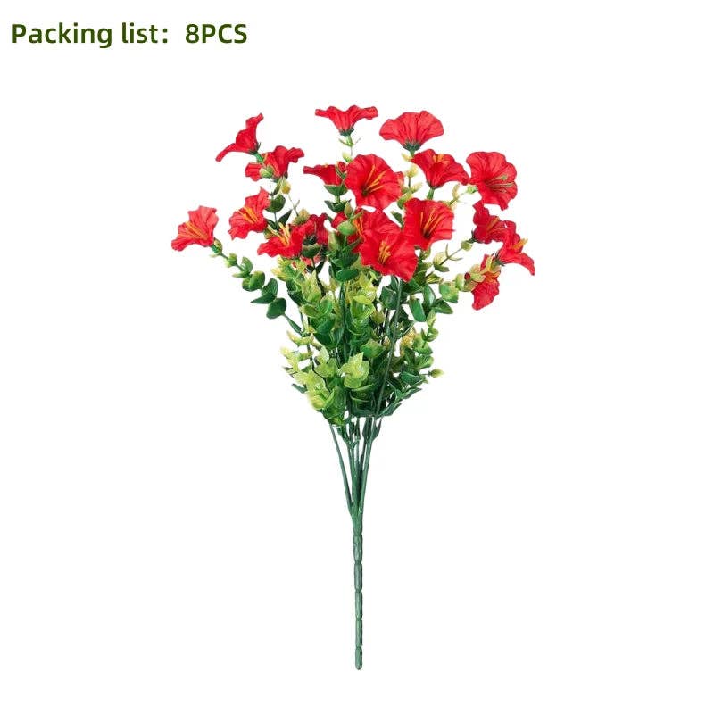 Kiyo Home – wholesale Konstgjorda blommor – Konstgjorda UV-blommor 8-delars set | Blomdekoration | Heminredning0