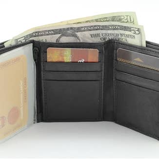Lambskin Tri-fold Wallet Style :695 for wholesale by Leather Impressions Inc