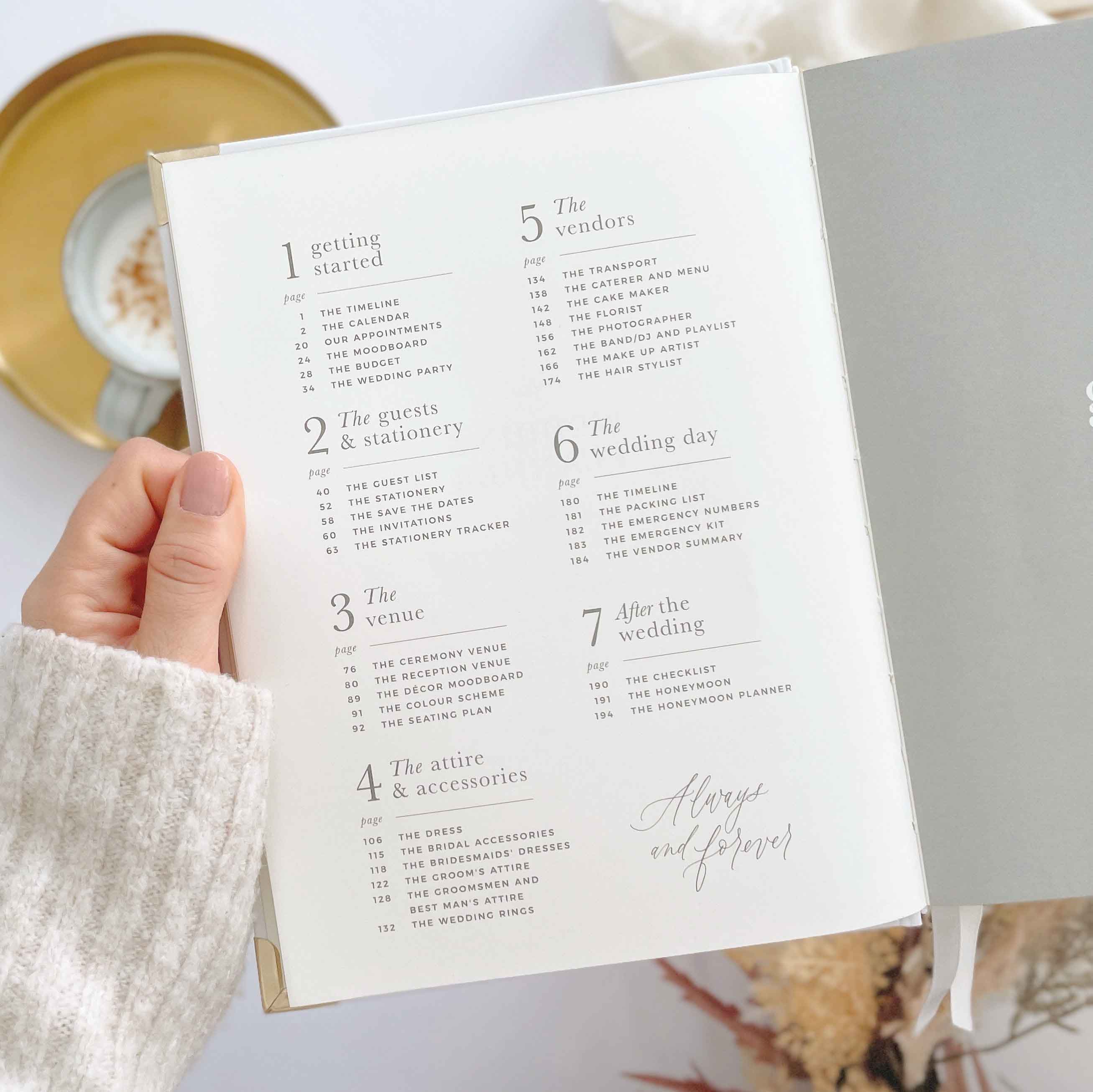 Blush And Gold – Agenda por atacado – Livro de organização de casamentos de luxo em folha de ouro e blush com G2