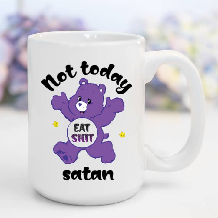 AromaSarapy - Wholesale Coffee Mug - Not Today Satan Swear Bear | Funny, Sweary Mug0
