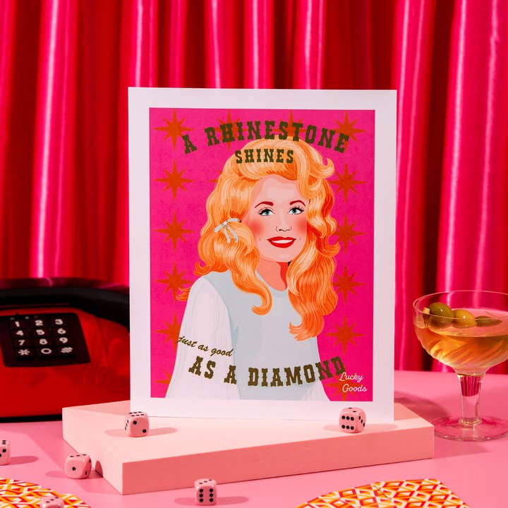 Lucky Goods Paper - Wholesale Art Print - Dolly Inspired Country Queen Rhinestones Portrait Print4