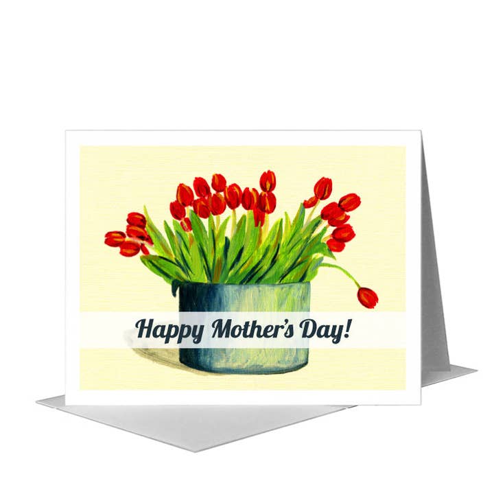 Tulpen in Blik, Wenskaart (#7216M) voor wholesale door Printed Canvas