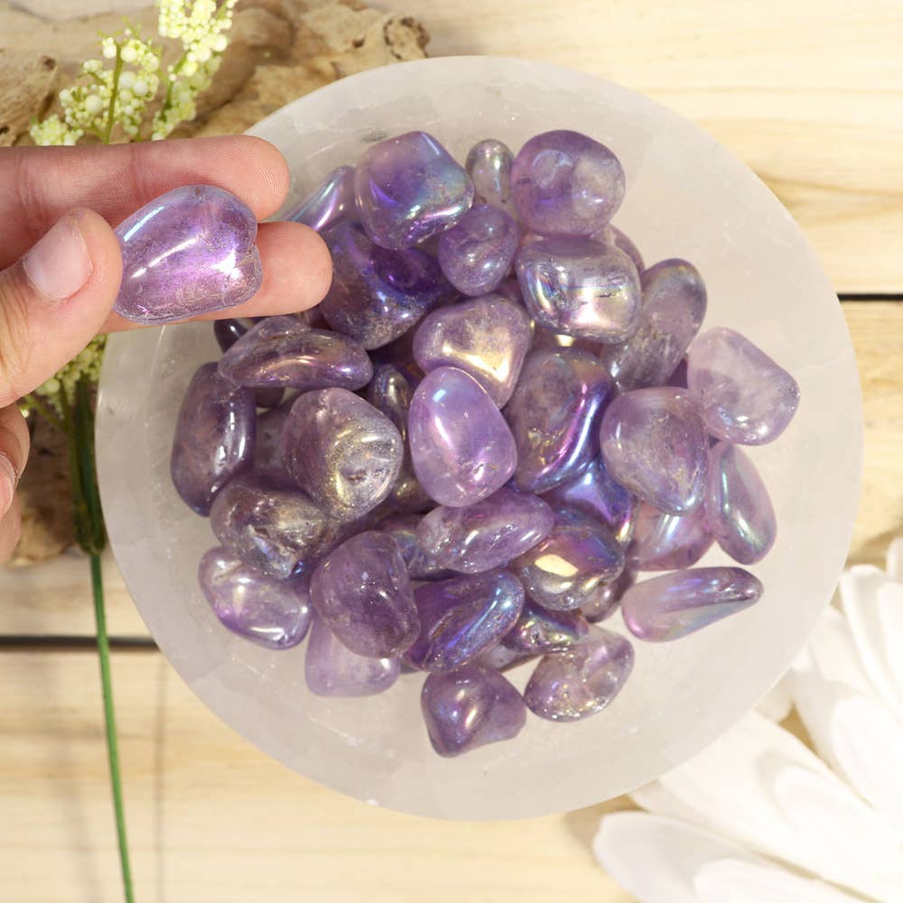 Natures Artifacts Inc - Wholesale Spiritual Stone/Crystal - 1 lb Tumbled Stones: Angel Aura Amethyst | Angel Aura2