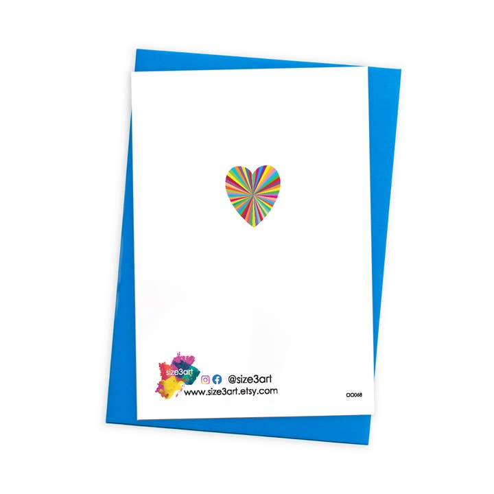 size3art - Wholesale Anniversary card - Bright Anniversary Card with Coloured Envelope1