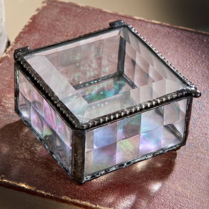 J Devlin Glass Art & Bert Anderson Collection - Wholesale Jewelry Box/Organizer - Clear Beveled Glass Keepsake Jewelry Box J Devlin Box 333