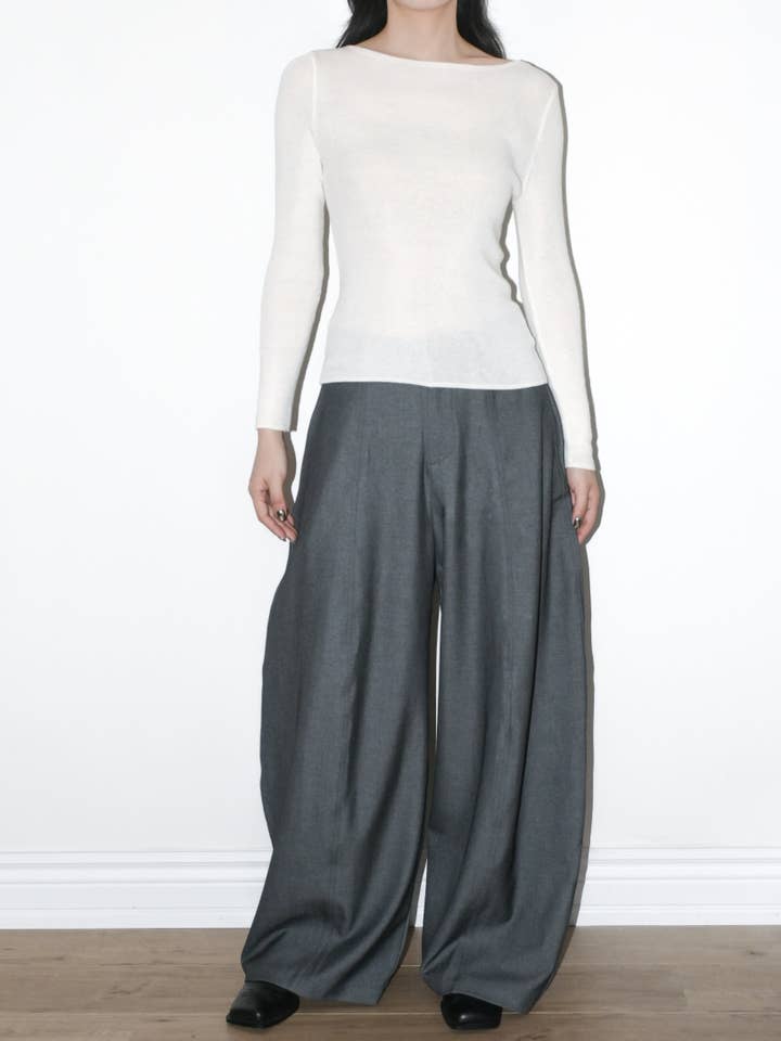 Bootsausschnitt-Wollpullover für den Großhandel von Blanc.Noize