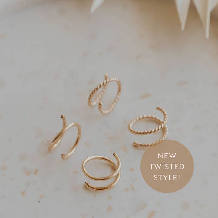 Hello Adorn - Wholesale Cuff/Wrap Earrings - Tiny Twist Earrings | 14kt Gold Fill + Sterling Silver
