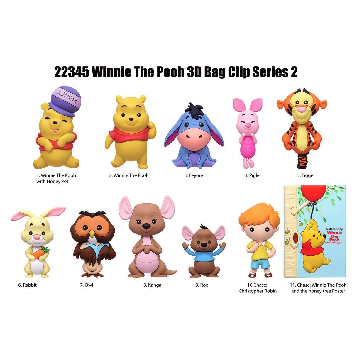 Collector's Outpost – Großhandel Dekofigur – Disney Winnie Puuh 3D Taschenclips Blind Bag Koffer / 241