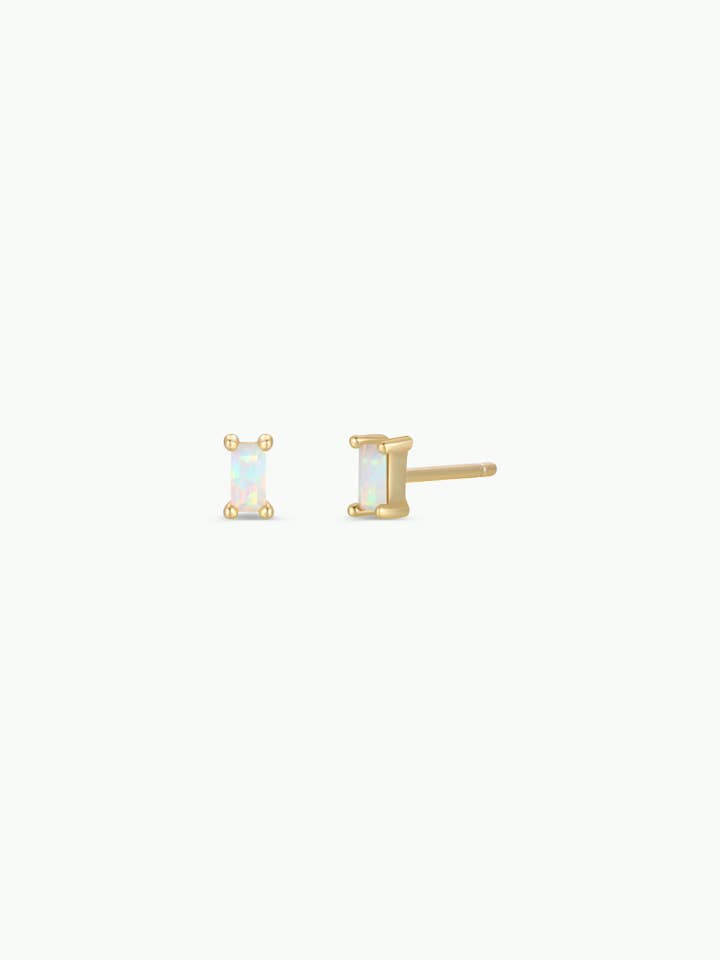 Baguette - White Opal - Earrings for wholesale by JaxKelly