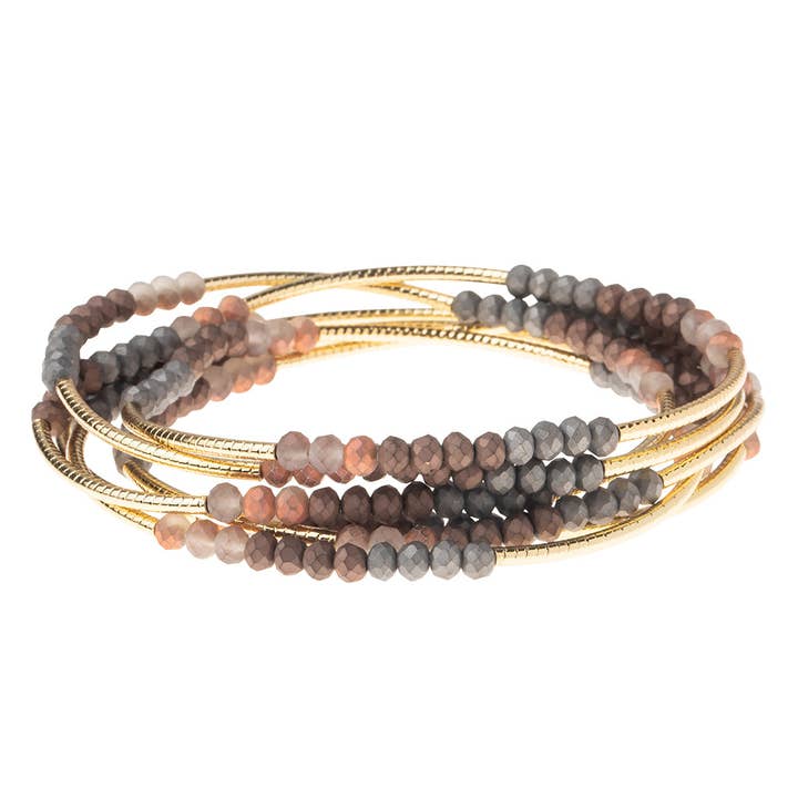 Scout Curated Wears - Wholesale Beaded Bracelet - Scout Wrap : Matte Metallic Tri-Tone/Gold1