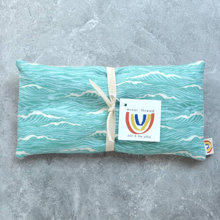 Weighted Eye Pillow in Aqua Waves Cotton for wholesale by Minor Thread