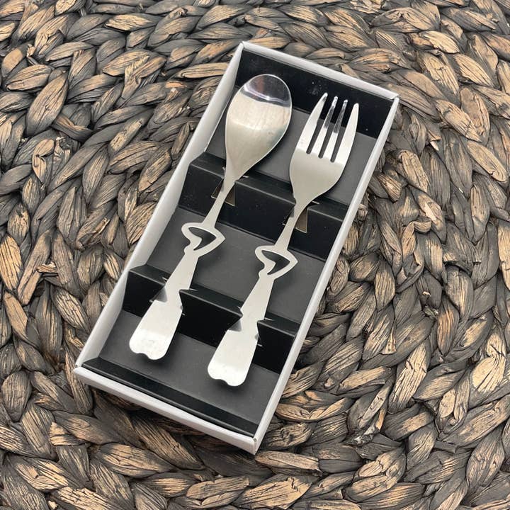 CLOSEOUT : Ensemble cuillère et fourchette Blank pour la vente par Hazel Grove Customs