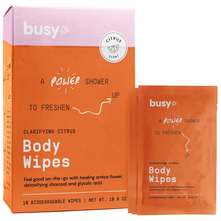 Refresh XL Body Wipes with Glycolic Acid & Charcoal for wholesale by Busy Co