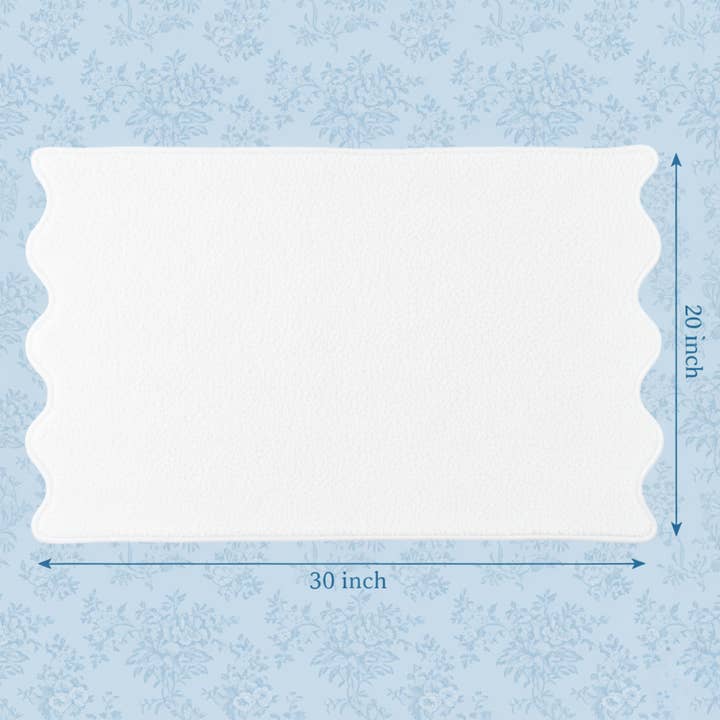 Lotus Linen – wholesale Bath mat – Luxury Scallop Piping Cotton Bath Mat101