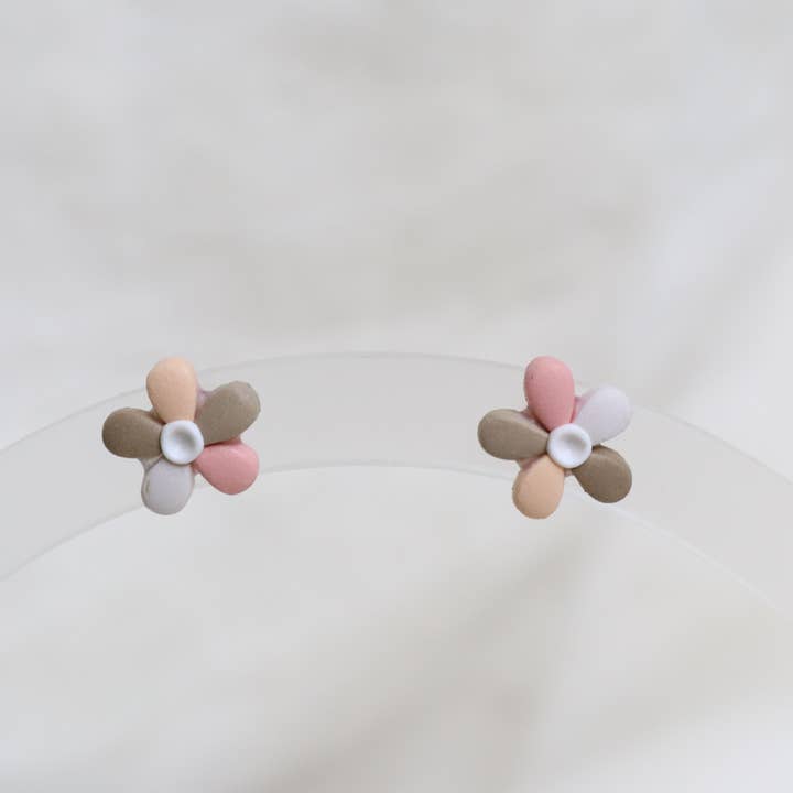 Lily and Sparrow Clay - Wholesale Stud/Post Earrings - Mini Flower Studs2