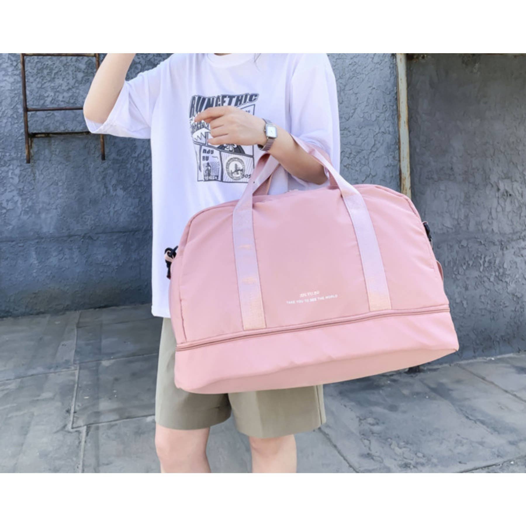 wandf – wholesale Weekender bag – women's – Travel Bag with Shoe Compartment - Waterproof Yoga Gym Bag21