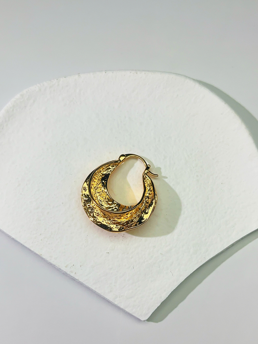 Katinki - Wholesale Hoop Earrings - French Celi-Style Vintage Hammered Hoop Earrings2