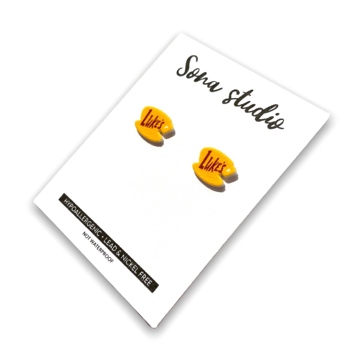 Sona Studio - Venta al por mayor Pendientes de botón/aretes de poste - Pendientes Luke’s Diner2