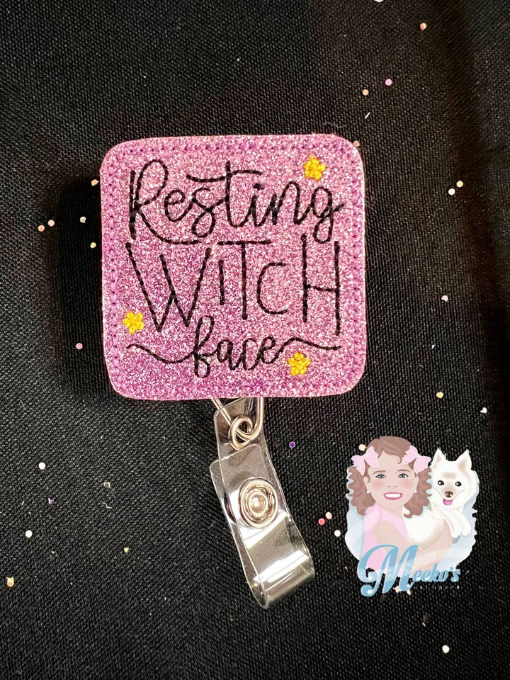 Witch Face Halloween Nurse & Teacher ID Badge Reel Clip for wholesale by Meeko’s Must Haves