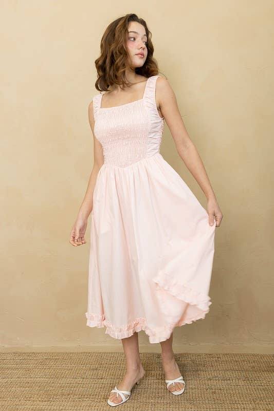 Heyson - Vente Robe – femme - Robe midi Heyson à smocks et volants9