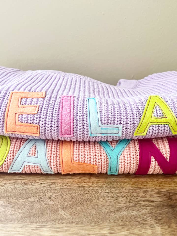 Children's Multicolor Hand Cut Felt Knit Sweater for wholesale by Mgnoliasun