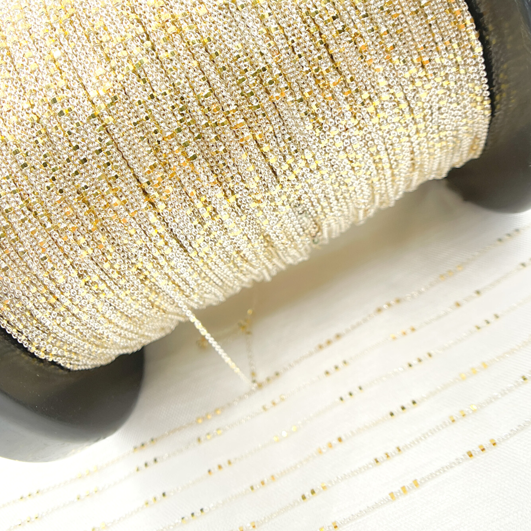 Tresor Jewelry Inc. - Wholesale Link & Chain Necklace - Z26GS2. 925 Sterling Silver Satellite Gold Plated 3 Cubes Chain4