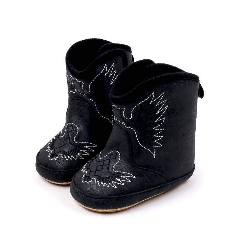 Kids Charm Online - Wholesale Booties - Baby - Black pleather baby  boots with velcro. MY3167B0